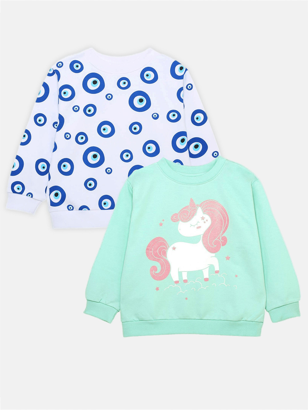 

Cuddles for Cubs Kids Pack of 2 Printed Cotton Sweatshirt, White
