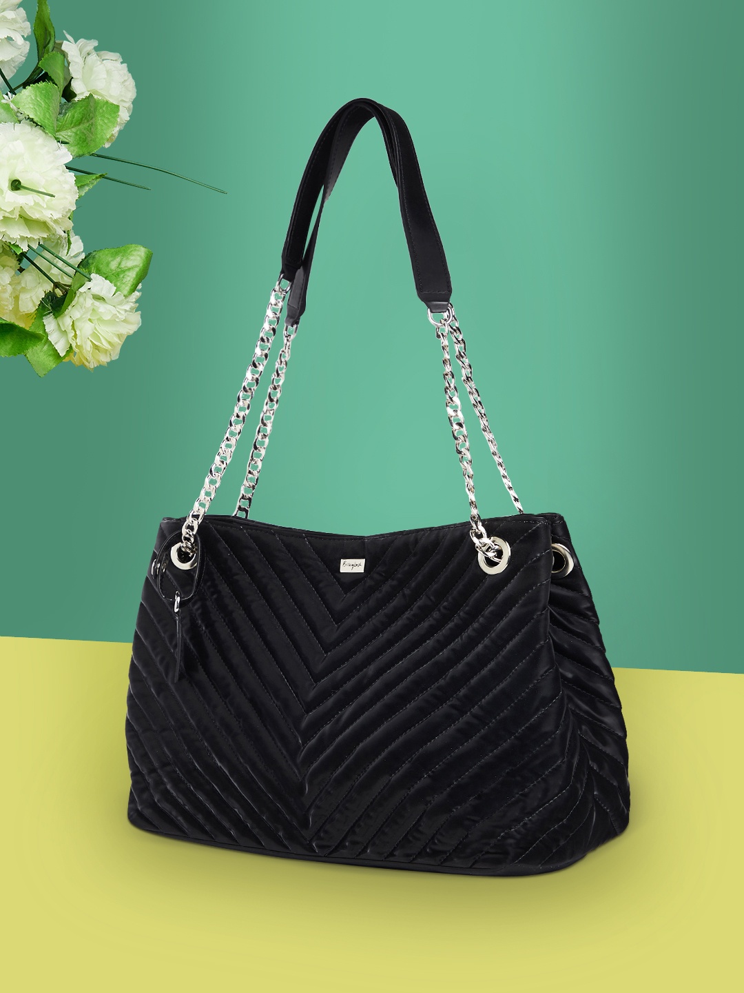 

Berrylush Quilted Tote Bag Handbags, Black