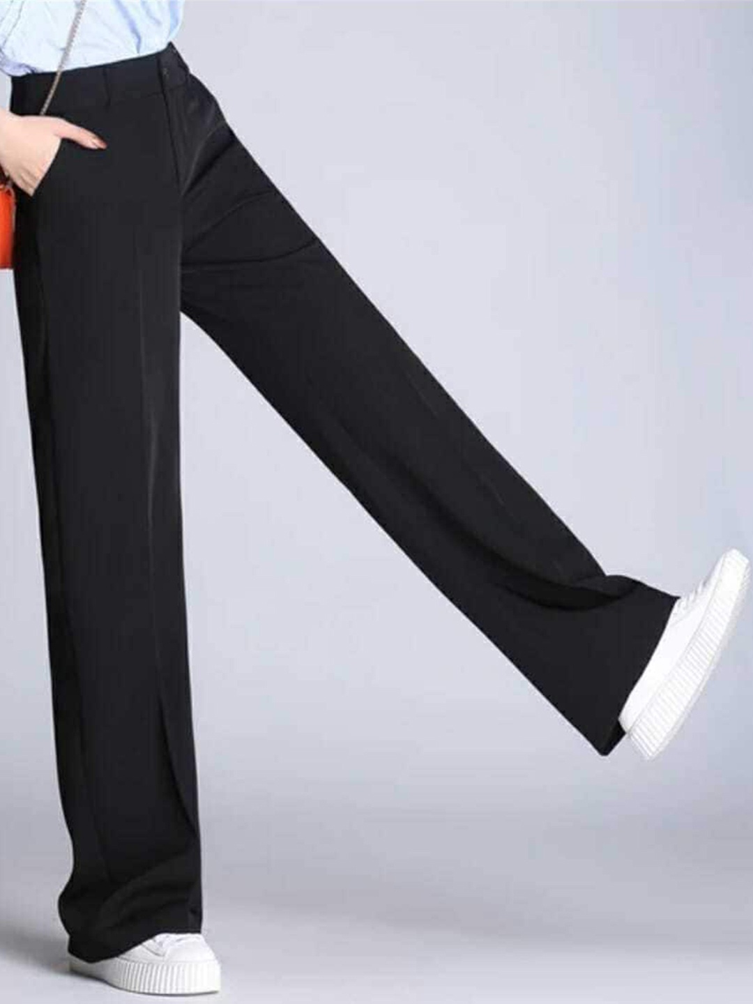 

BROADSTAR Women Pleated Korean Pants, Black