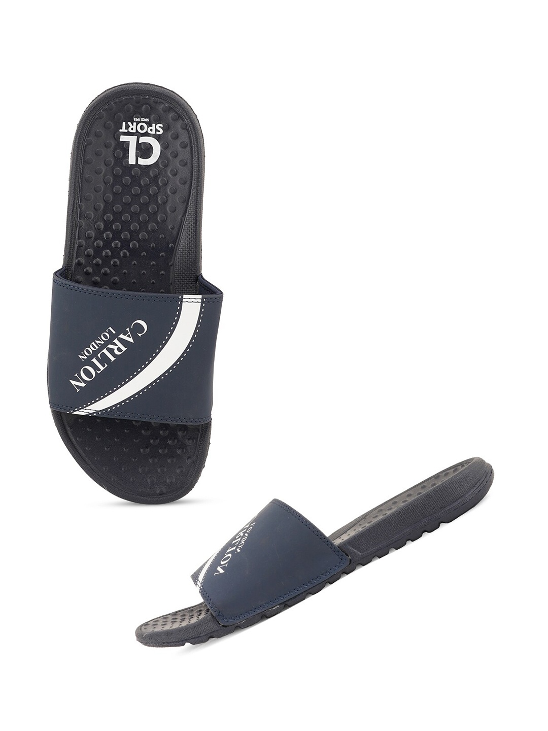

Carlton London sports Men Printed Sliders, Navy blue