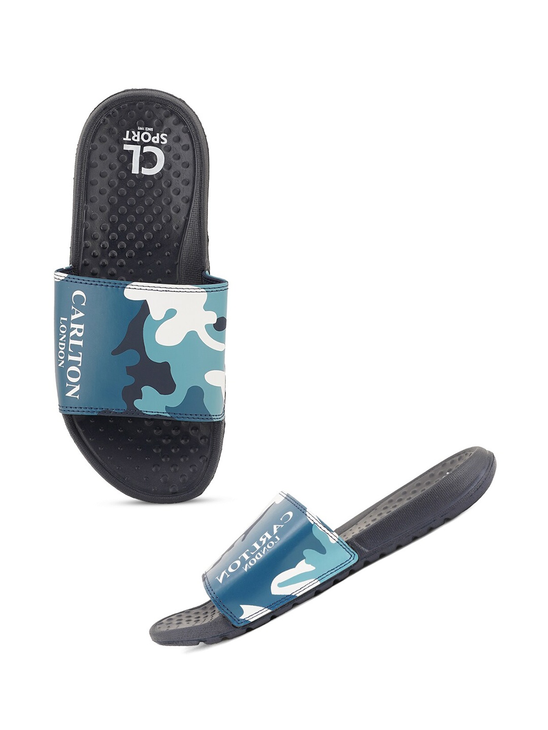 

Carlton London sports Men Printed Sliders, Navy blue