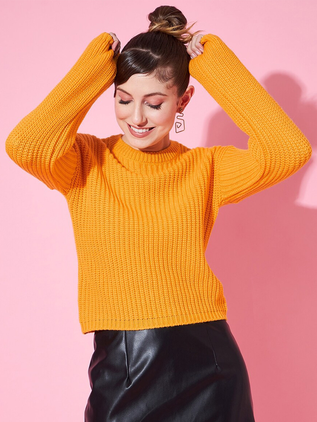 

STREET 9 Women Acrylic Pullover, Yellow