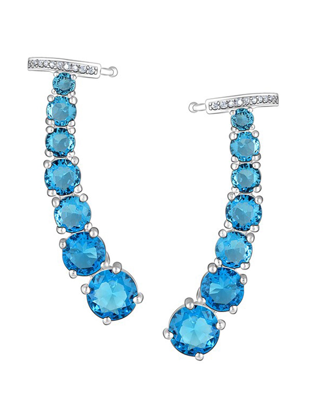 

GIVA Silver-Toned Contemporary Ear Cuff Earrings