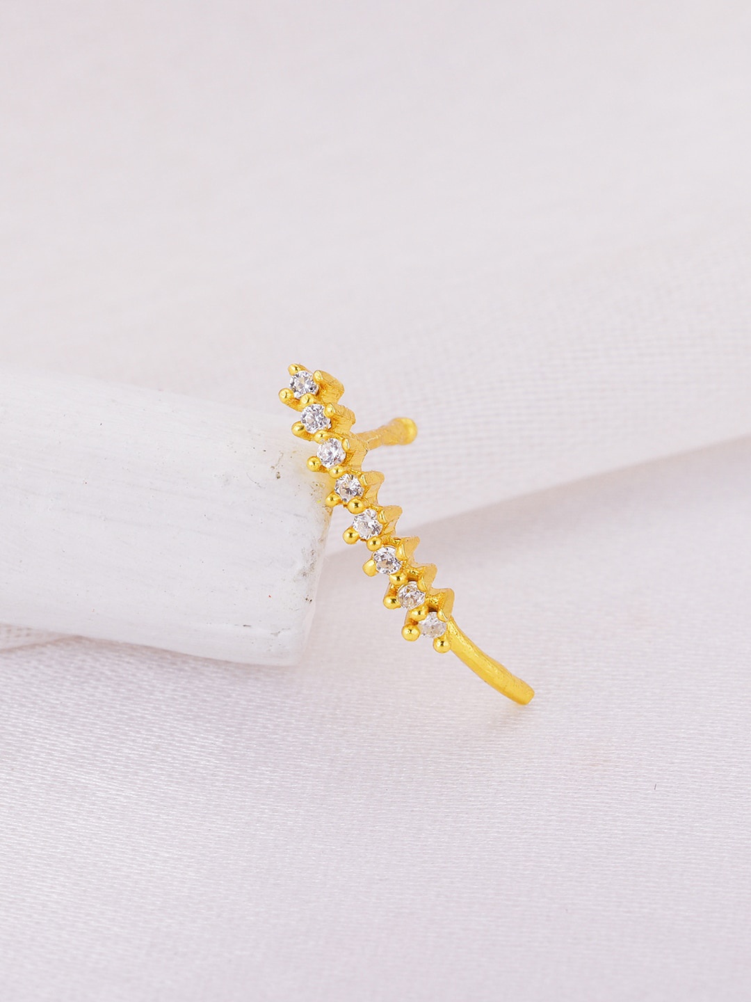 

GIVA 925 Sterling Silver Gold-Plated CZ-Studded Nose Pin