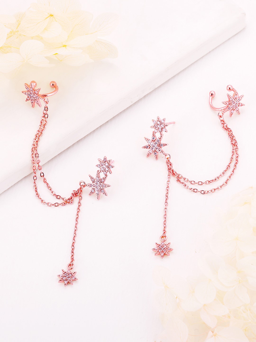

GIVA Rose Gold Plated Contemporary Ear Cuff Earrings