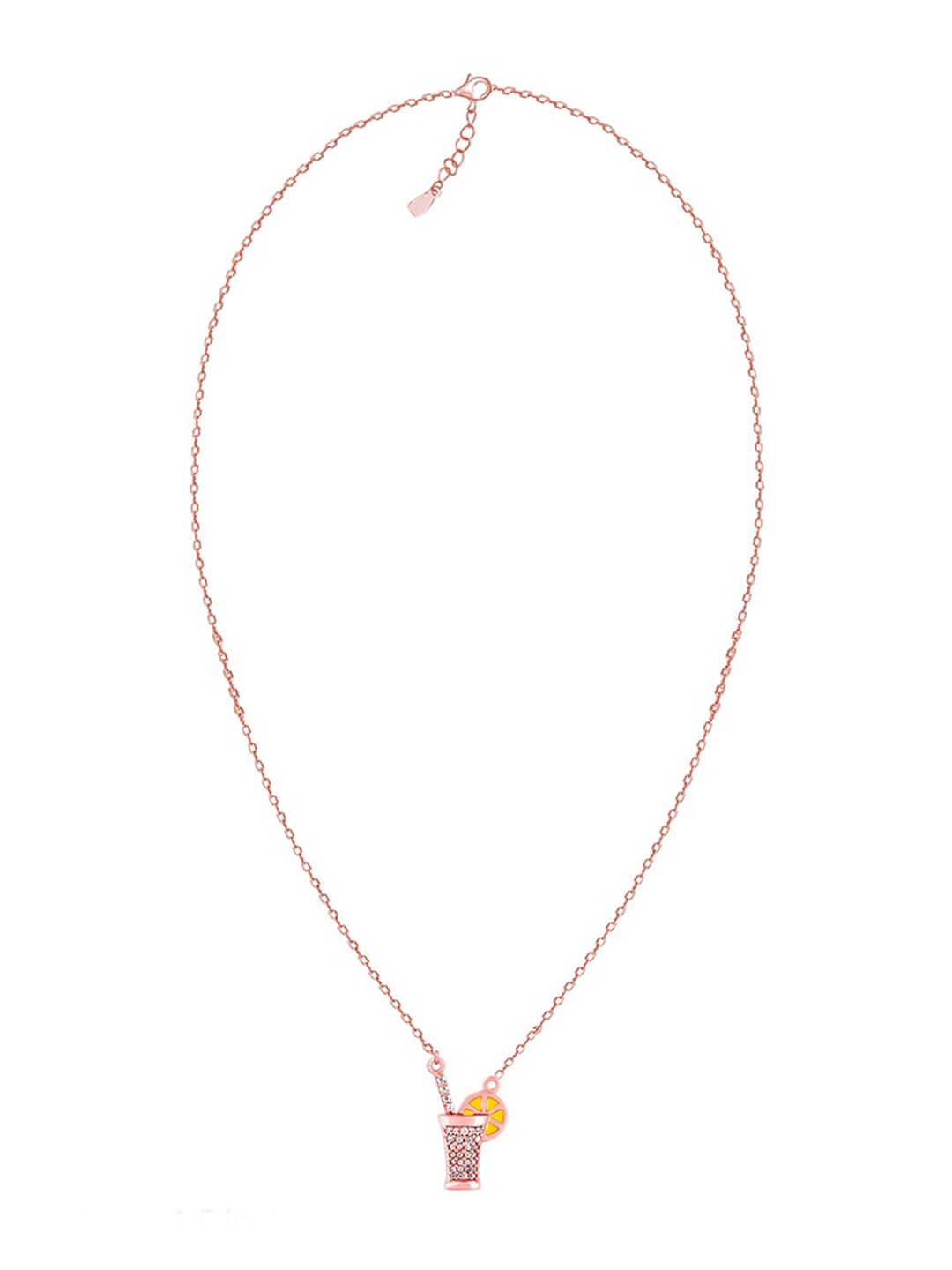

GIVA 925 Sterling Silver Rose Gold-Plated CZ-Studded Pendant With Chain