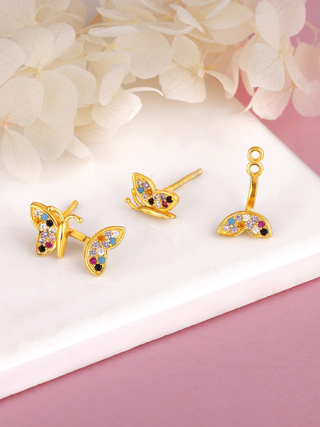 

GIVA 925 Sterling Silver Gold Plated Contemporary Studs Earrings