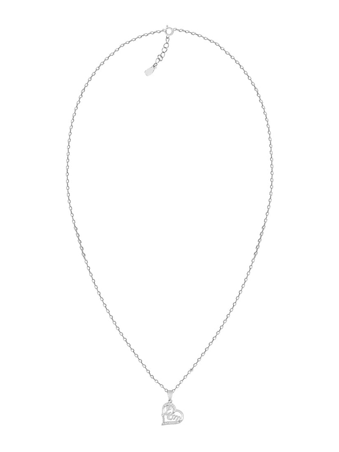 

GIVA 925 Sterling Silver Rhodium-Plated CZ-Studded Pendant With Chain