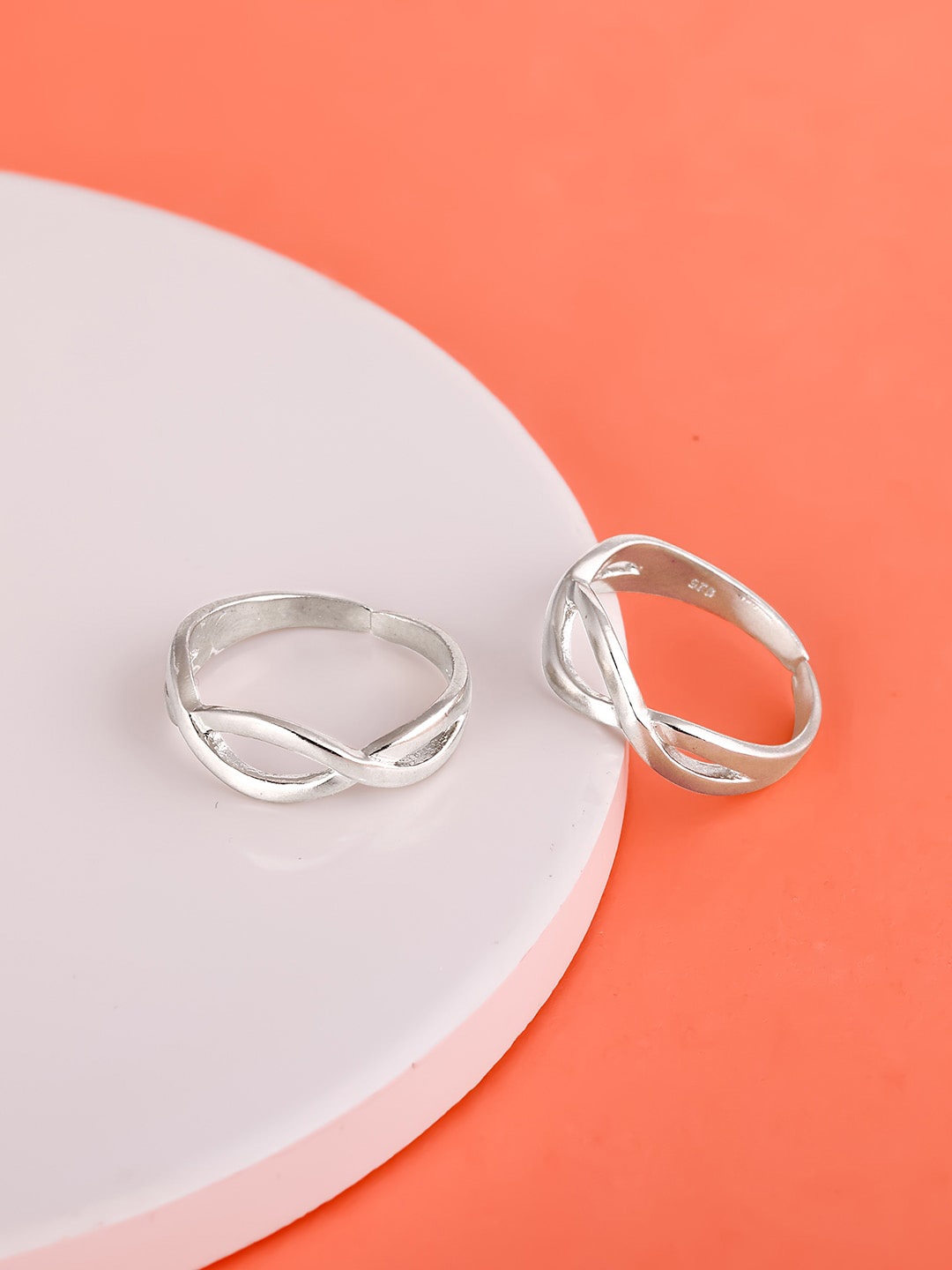 

GIVA 925 Set Of 2 Sterling Silver Rhodium-Plated Braided Toe Rings