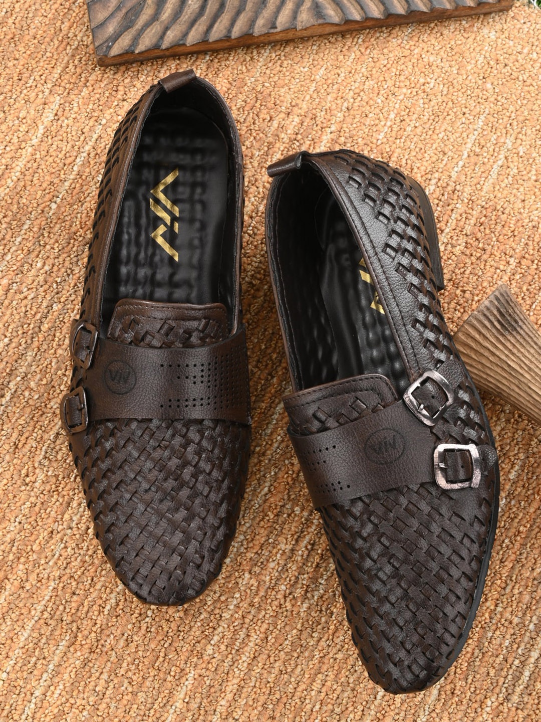 

VIV Men Textured Casual Monks, Brown