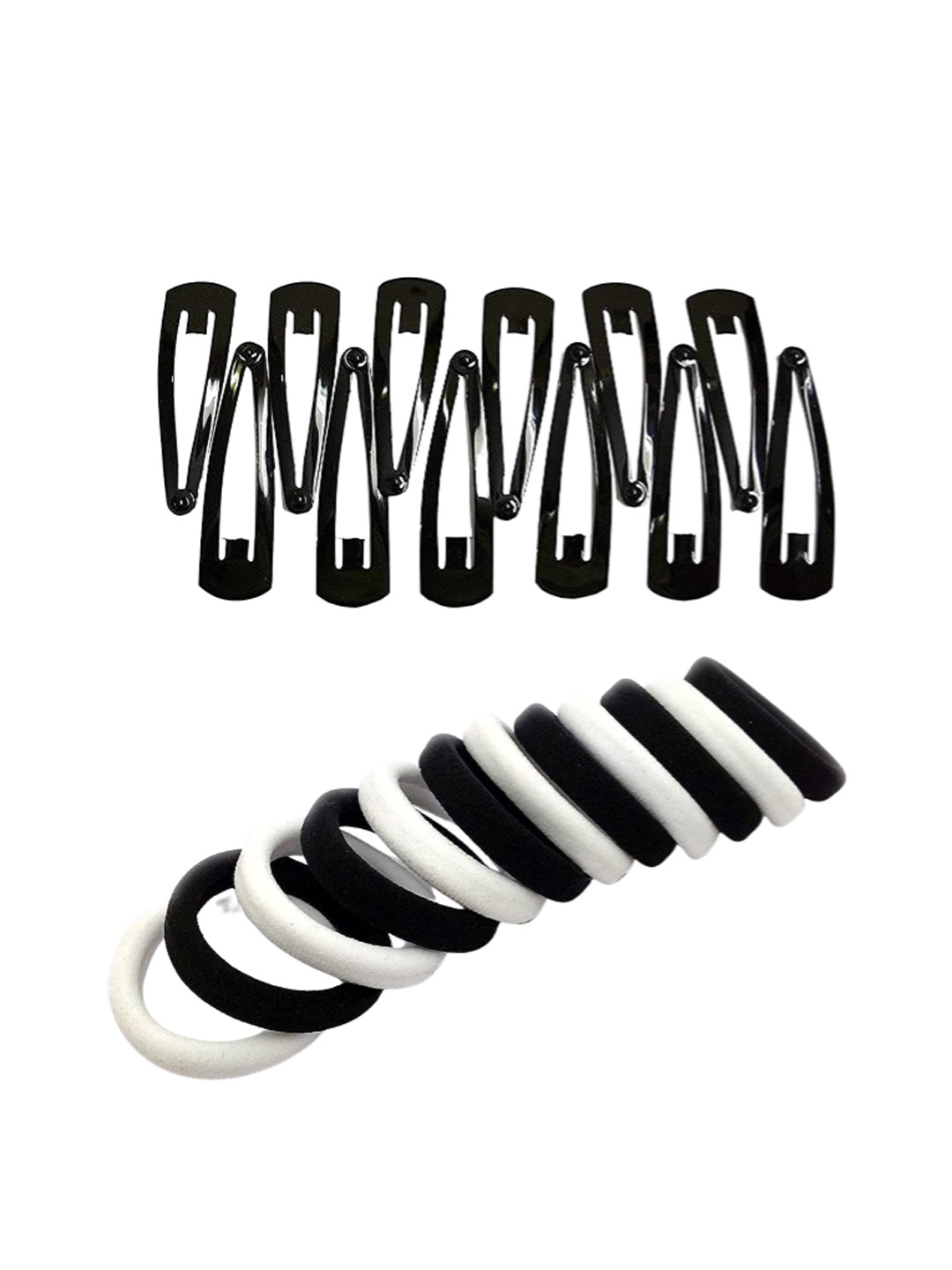 

CHANDERKASH Set of 24 Hairband with Metal Tic Tac Hair Clips, Black