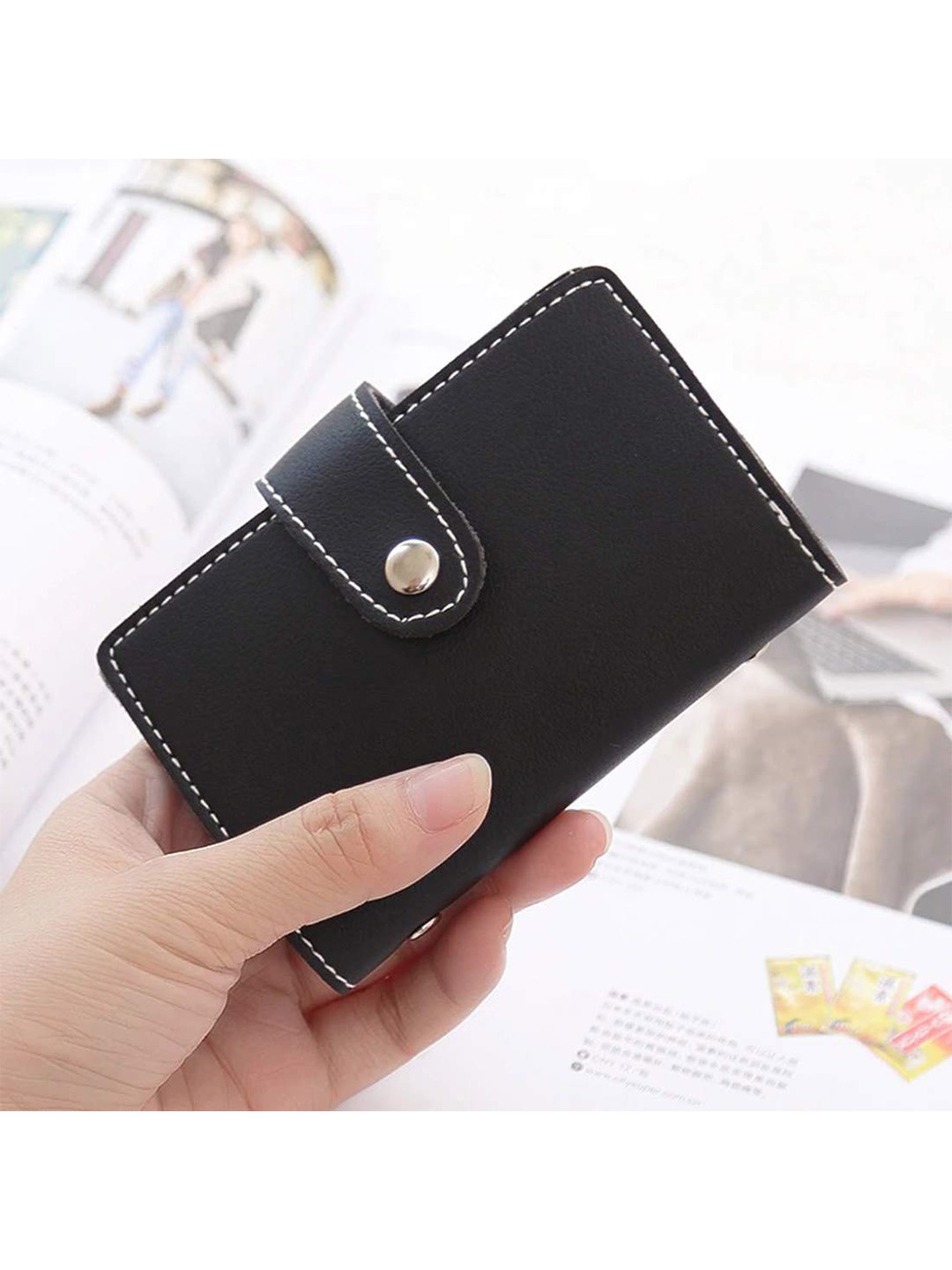 

StealODeal Leather Card Holder, Black
