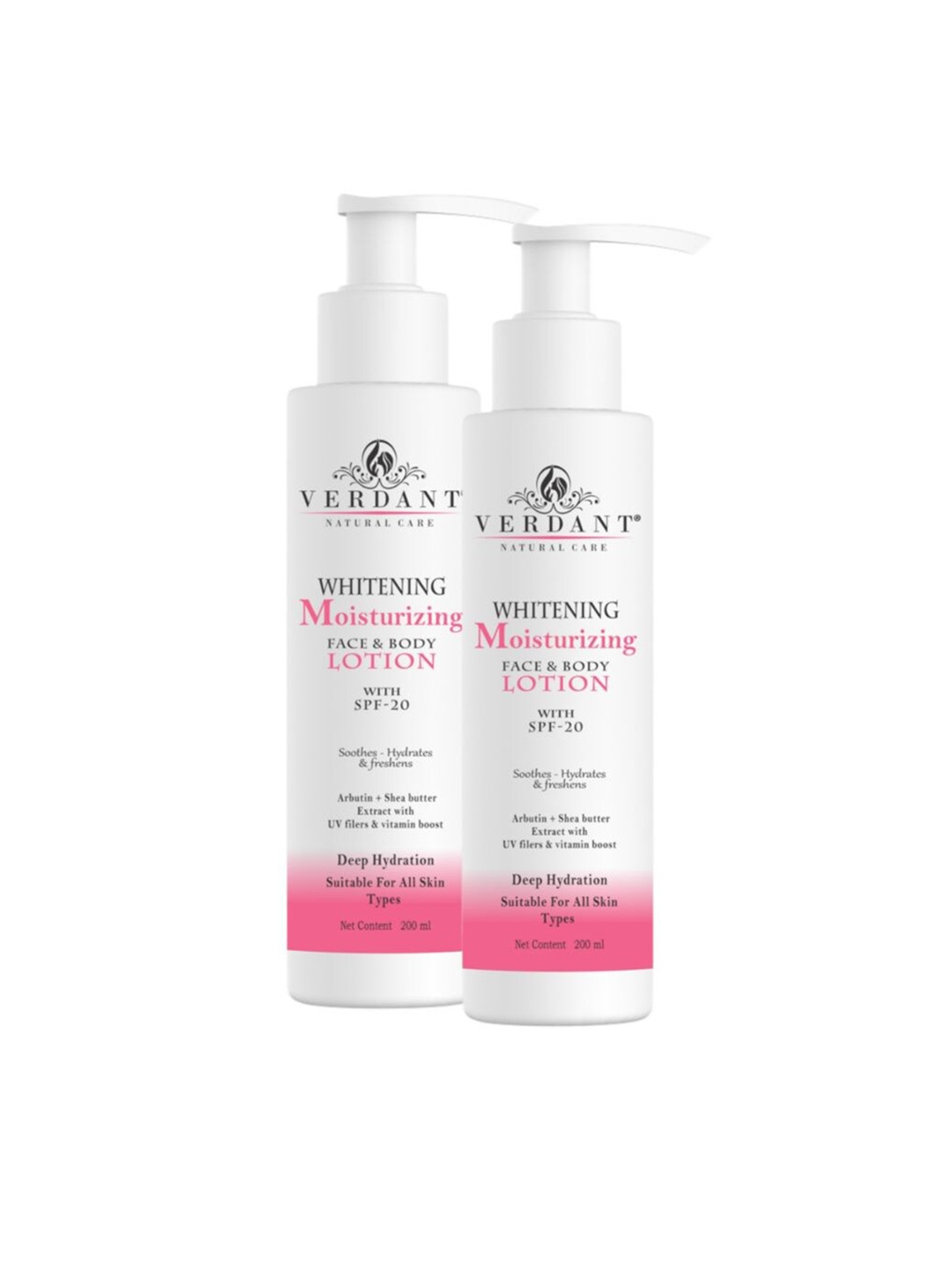 

Verdant Natural Care Set Of 2 Whitening Body Lotion With SPF - 200ml Each, White