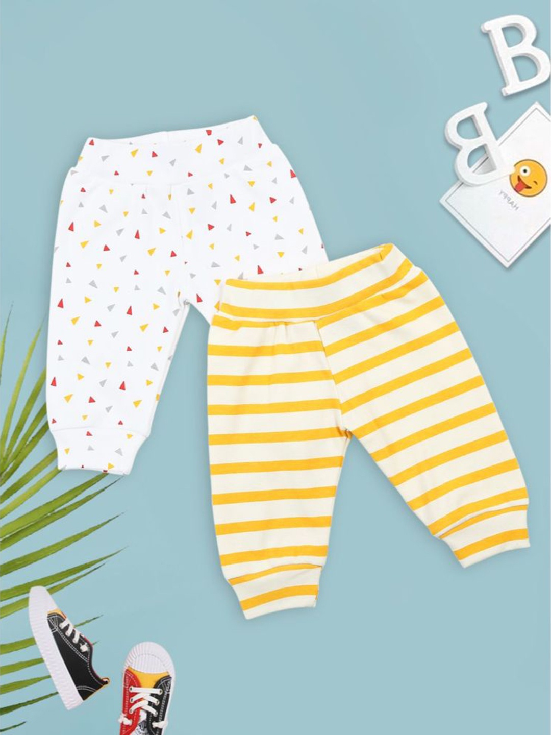 

MeeMee Boys Pack of 2 Printed Lounge Pants, Orange