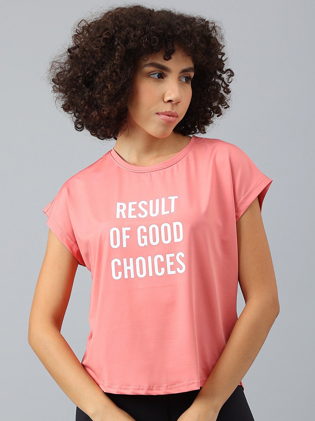 

MKH Typography Printed Dri-FIT Sports T-shirt, Pink