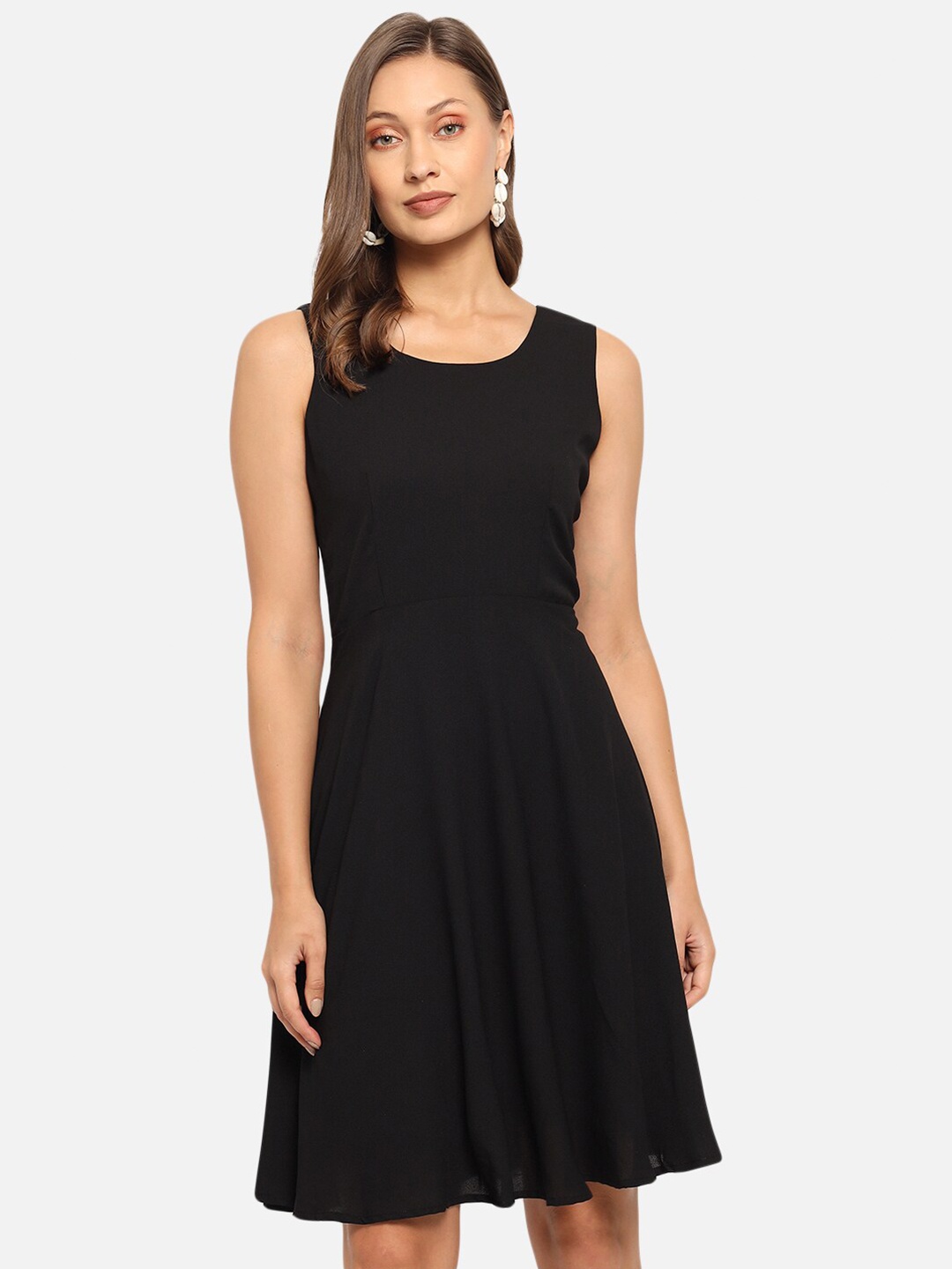 

Just Wow Women Crepe Dress, Black