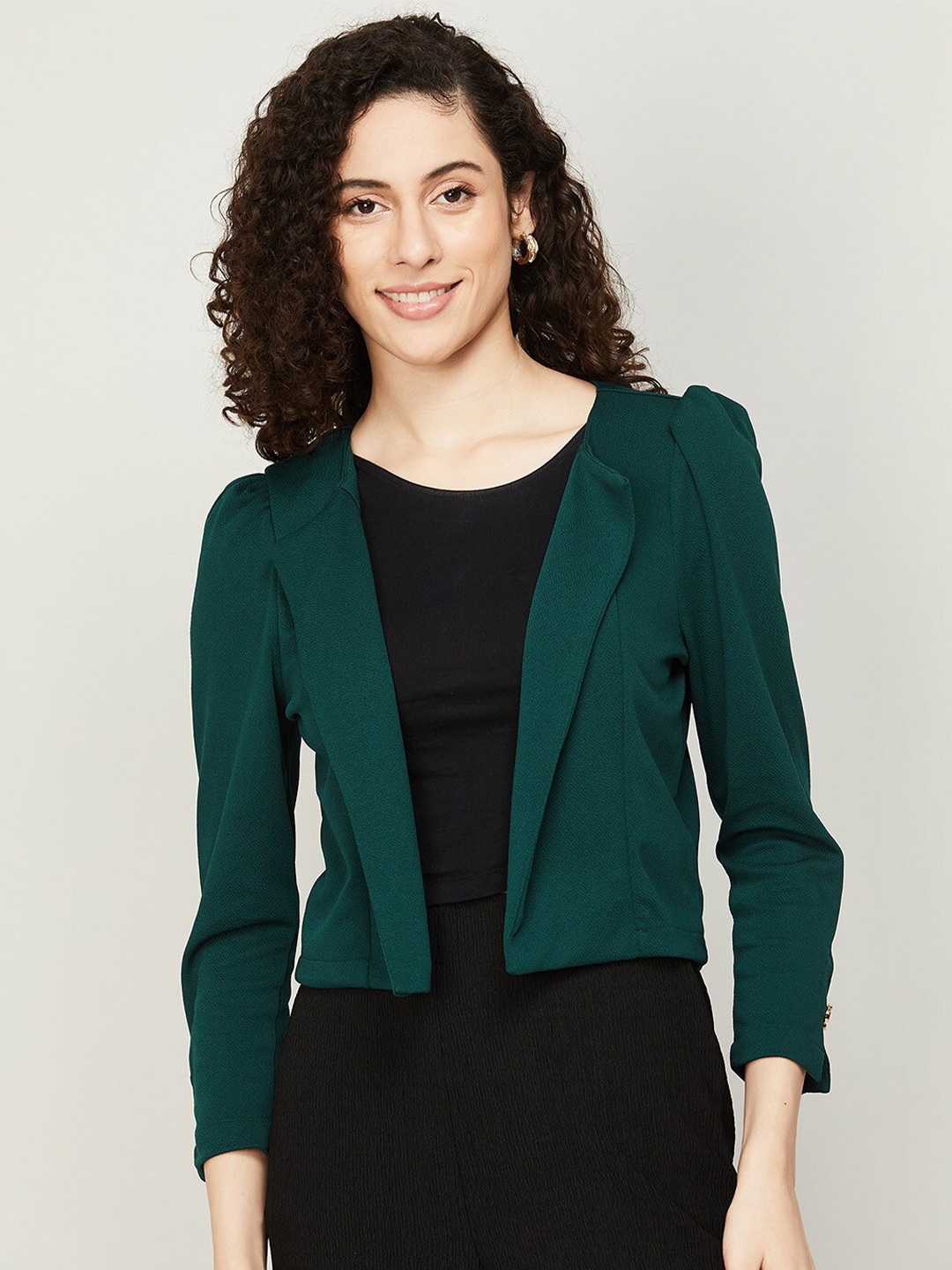 

CODE by Lifestyle Women Puff Sleeve Shrug, Green