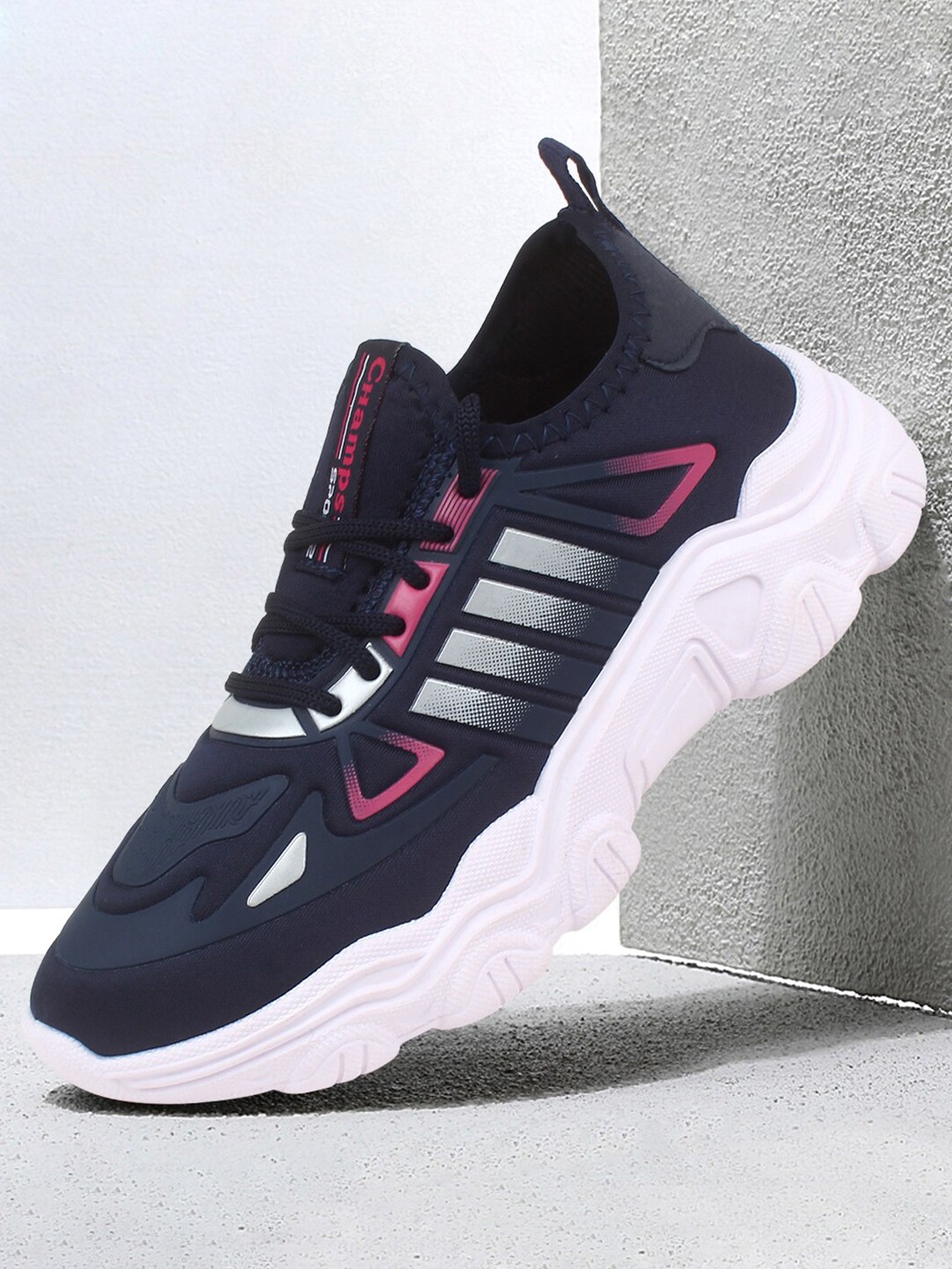 

Champs Women Mesh Running Non-Marking Shoes, Navy blue