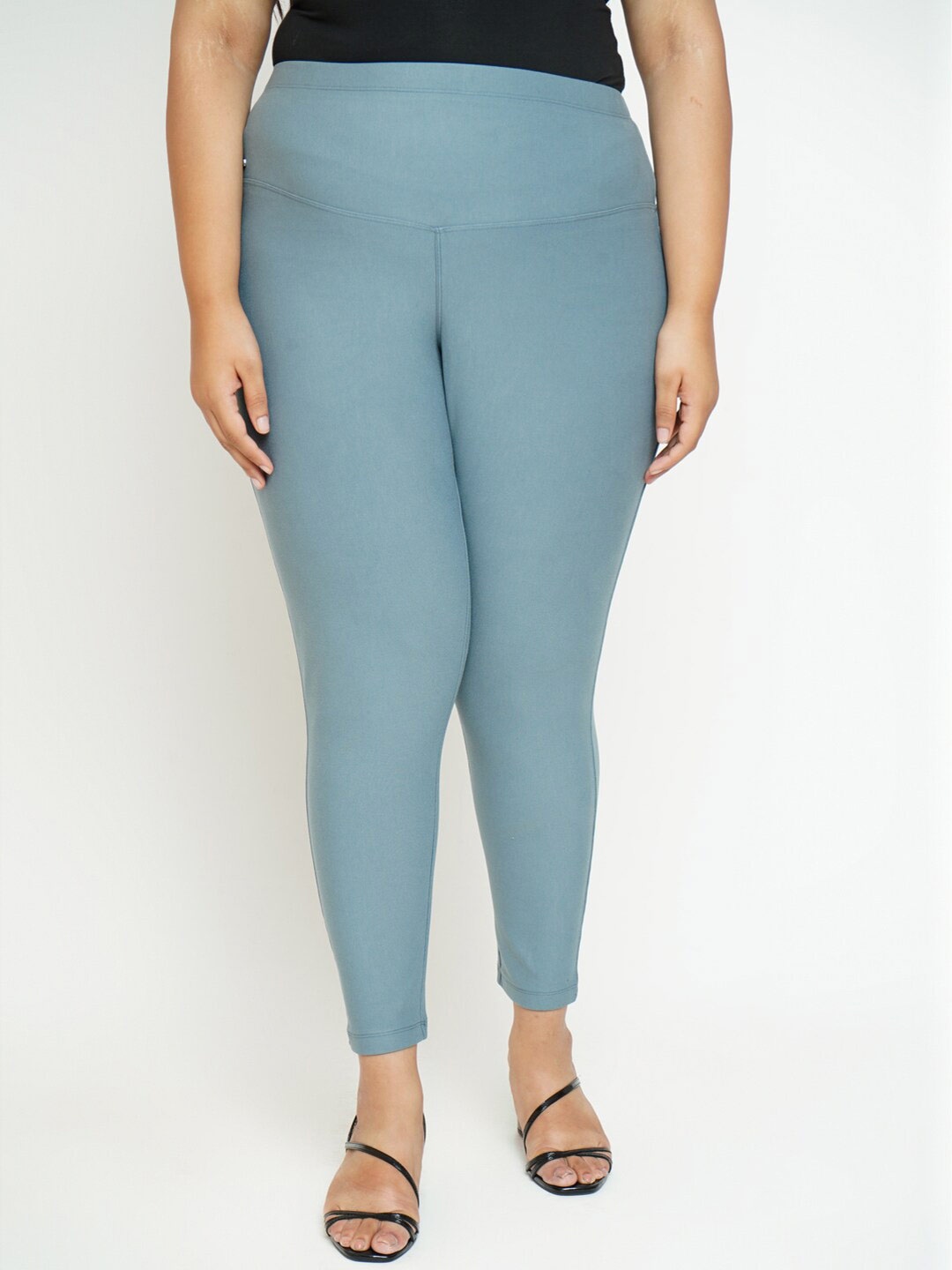 

Amydus Women Plus Size Tummy Tucker Skinny Fit Jeggings, Blue