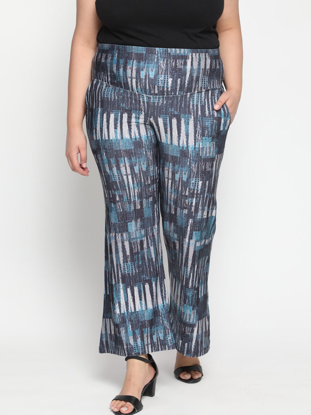 

Amydus Women Plus Size Printed Jeggings, Blue