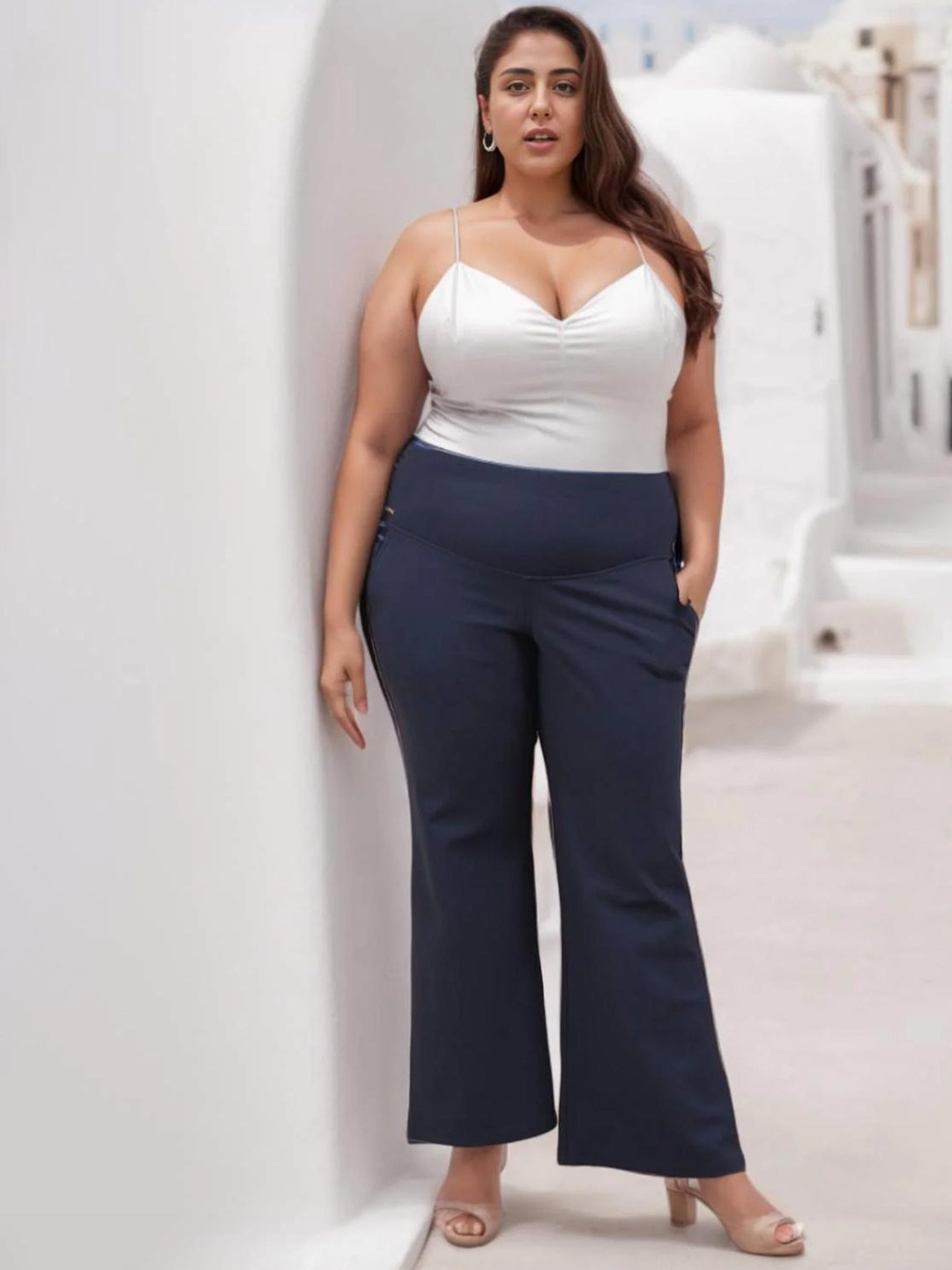 

Amydus Women Plus Size Tummy Shaper Jeggings, Blue