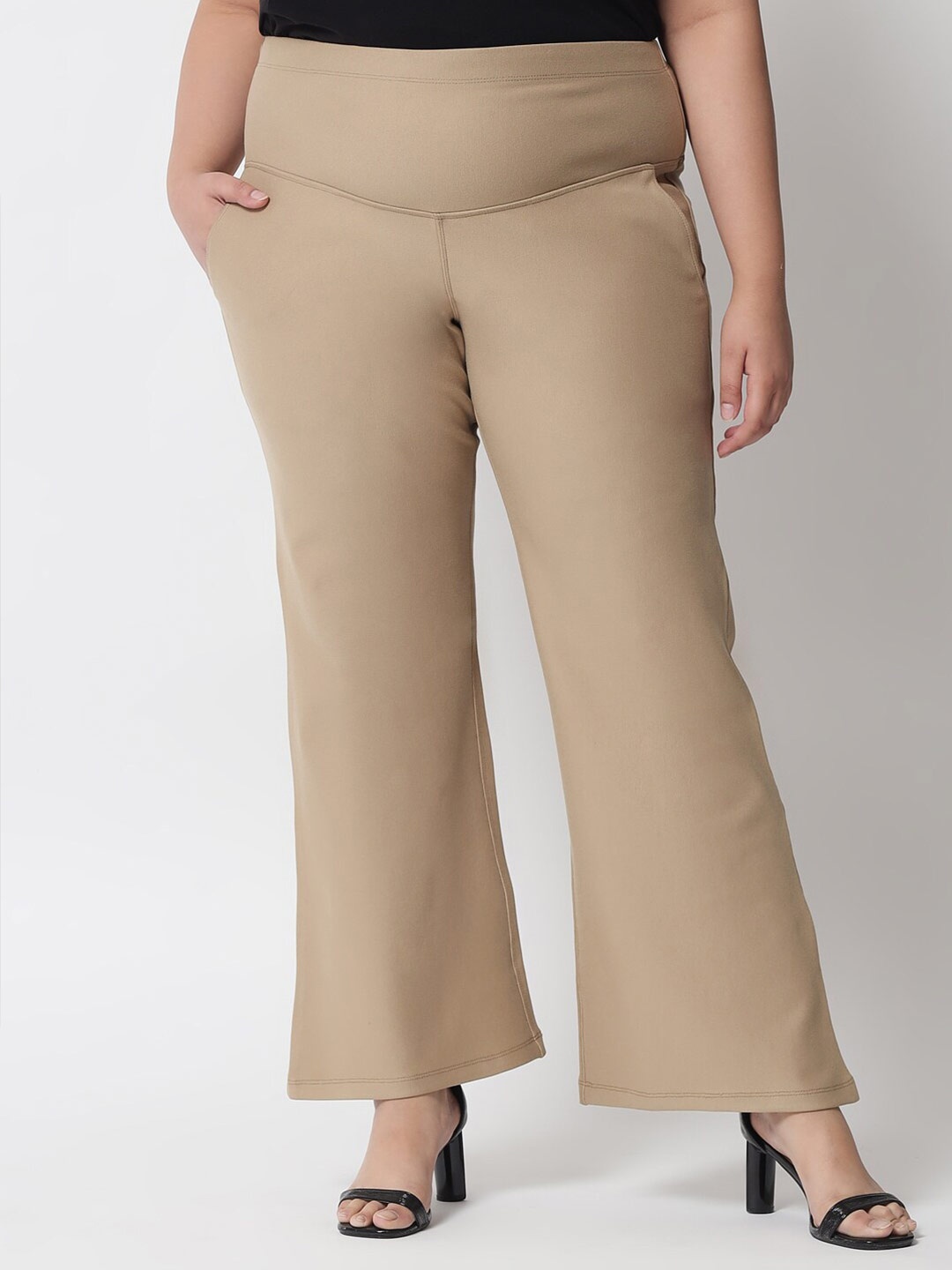 Amydus Women Plus Size Tummy Shaper Jeggings, Beige