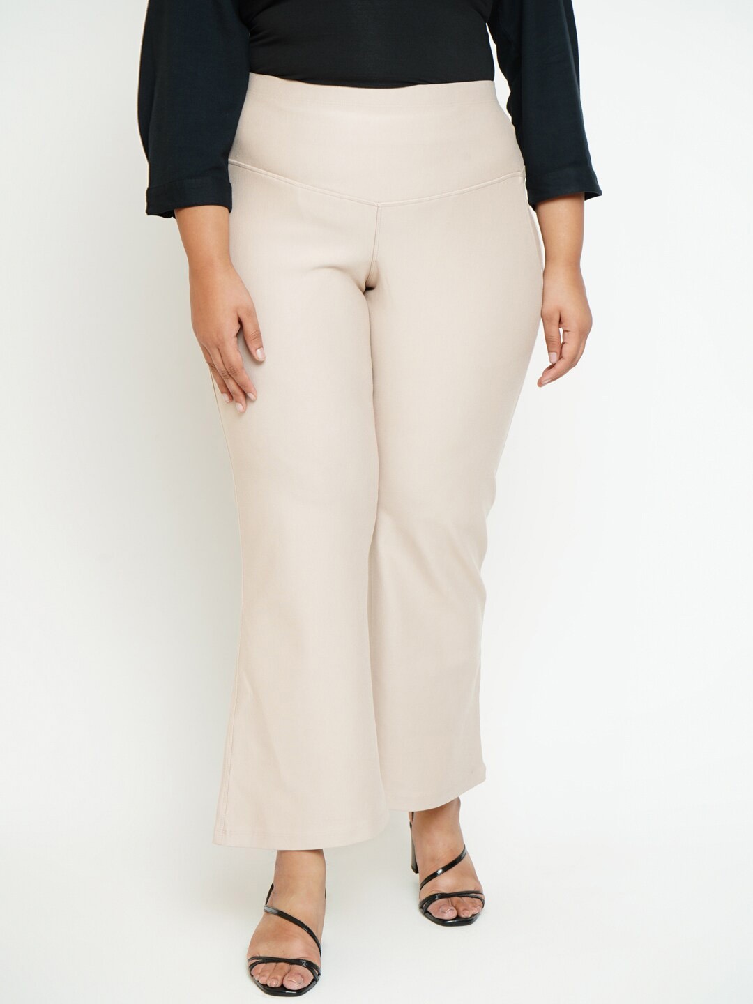 

Amydus Women Plus Size Tummy Tucker Jeggings, Cream