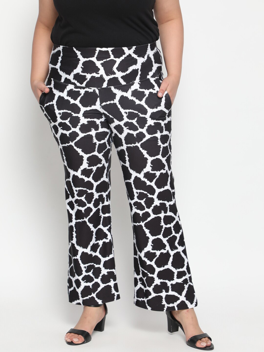 

Amydus Women Plus Size Printed Jeggings, Black