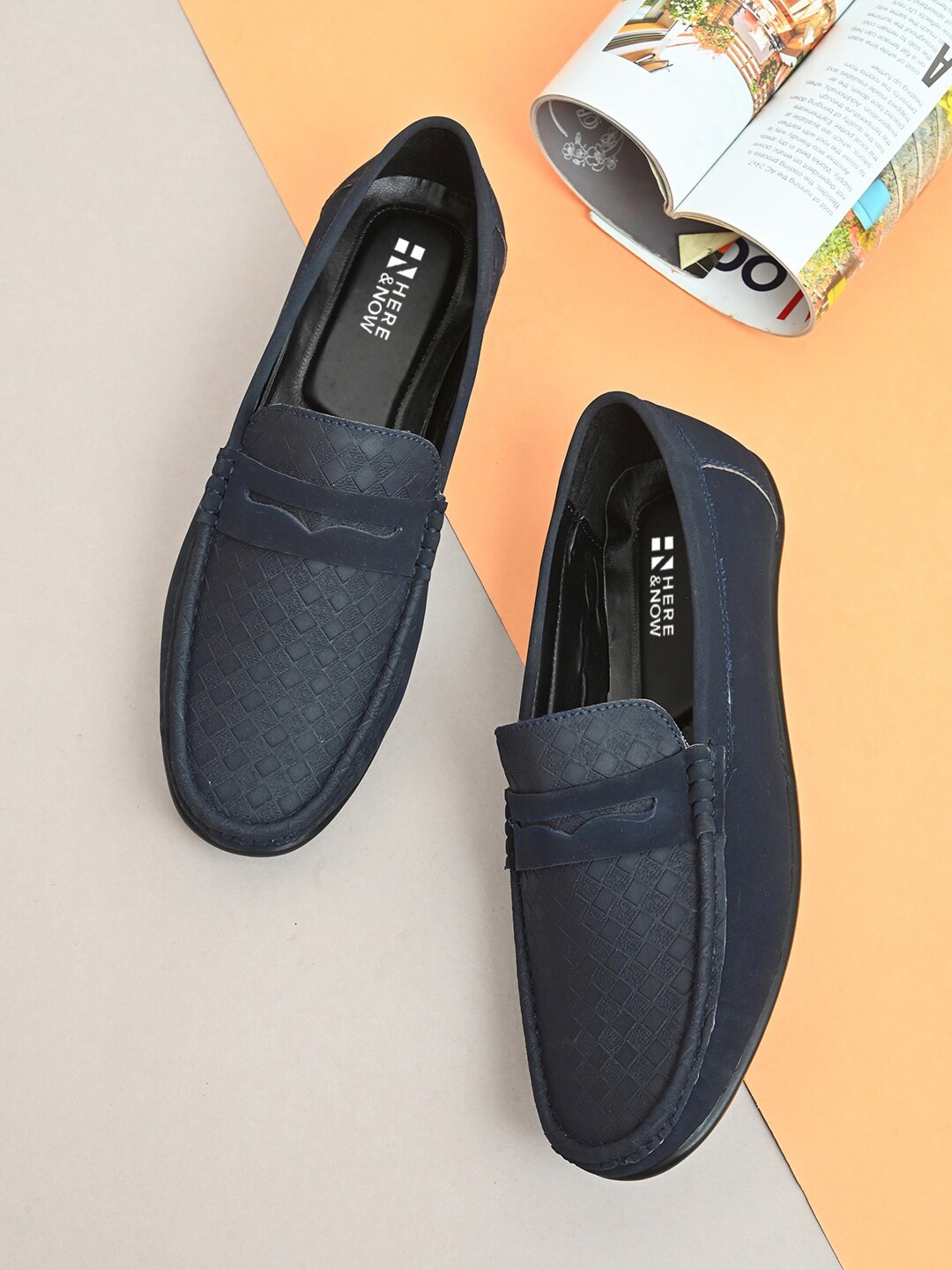 

HERE&NOW Men Slip on Lightweight Loafers, Blue