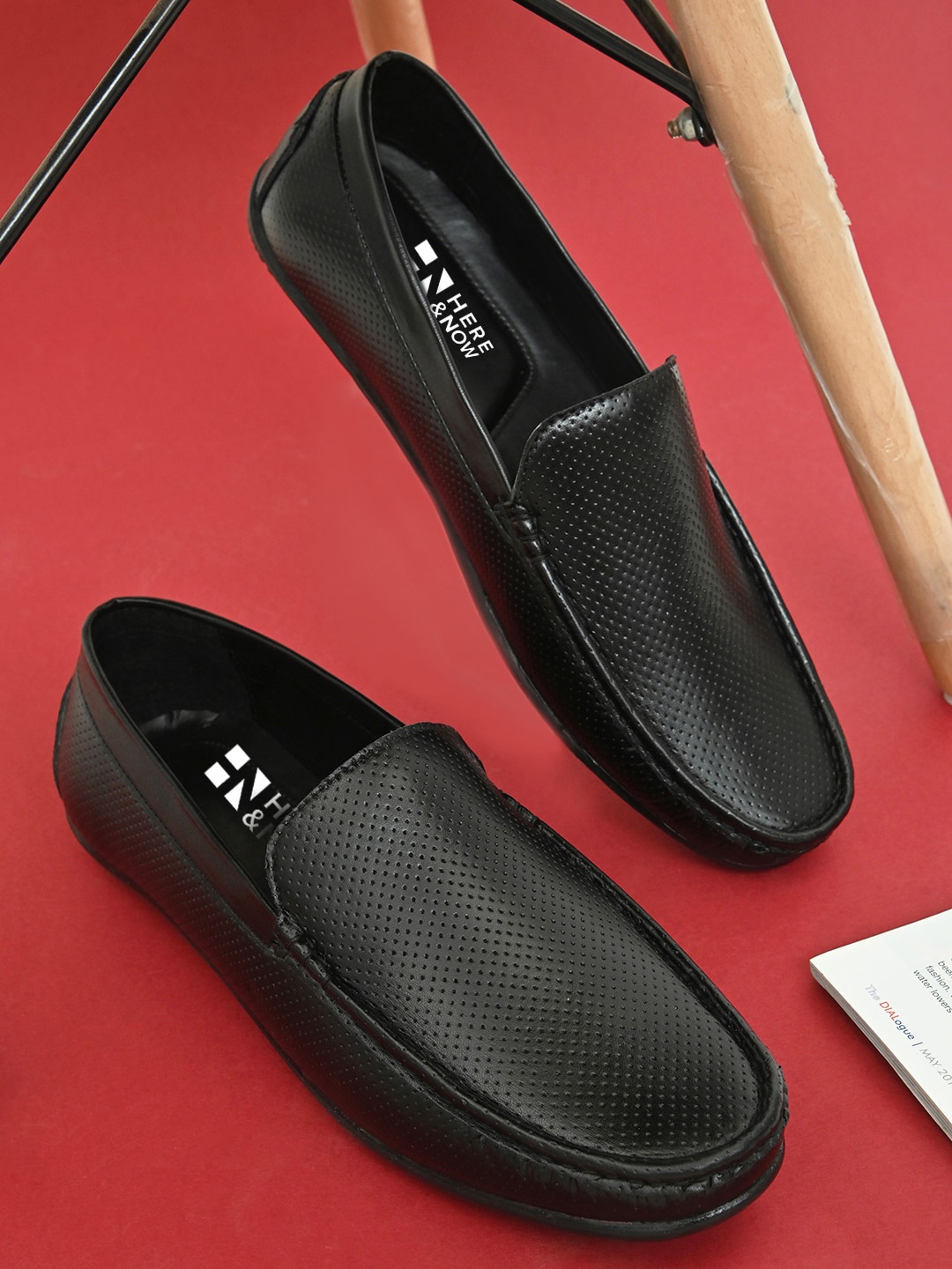 

HERE&NOW Men Slip On Loafers, Black