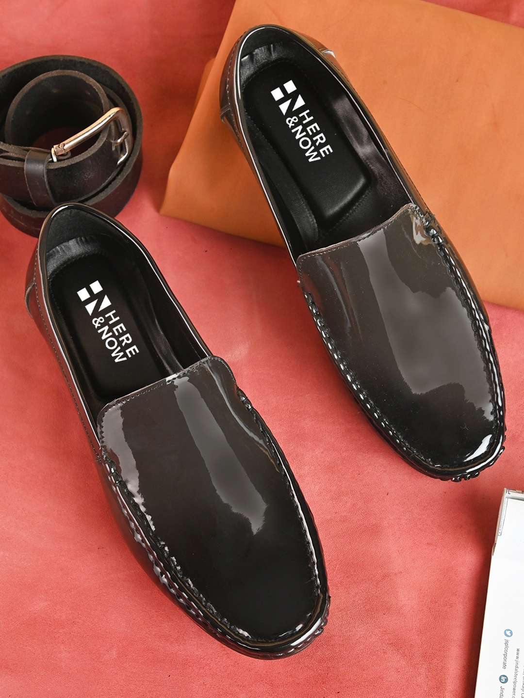 

HERE&NOW Men Slip On Loafers, Black