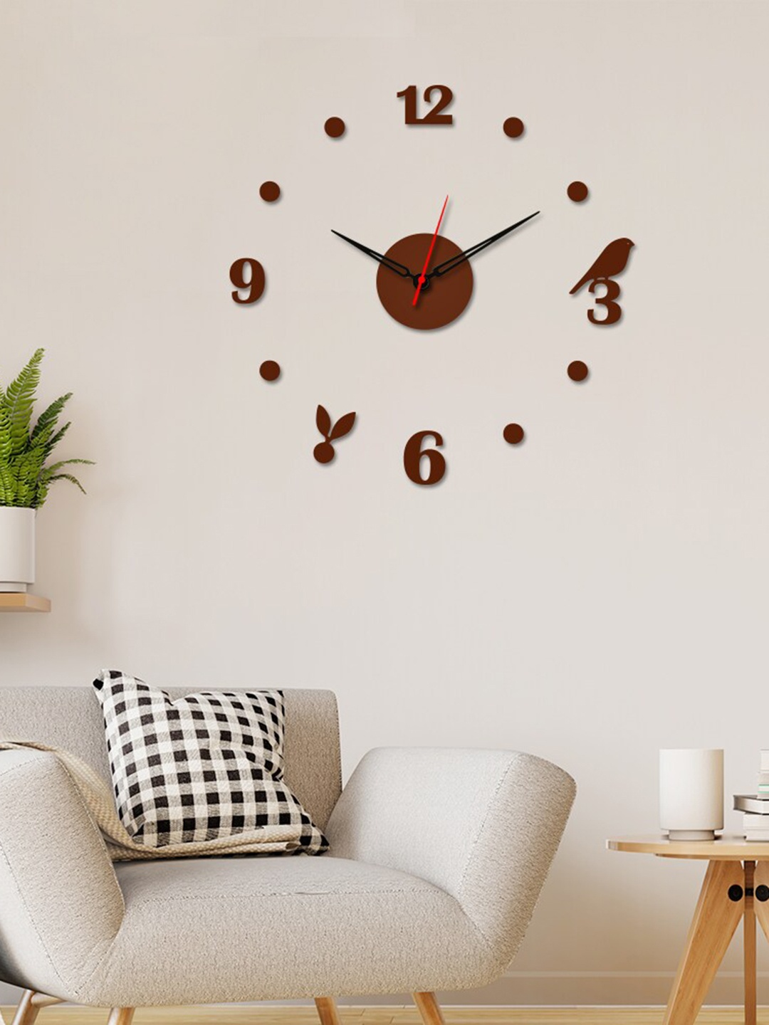 

WALLMANTRA Brown Contemporary Wall Clock