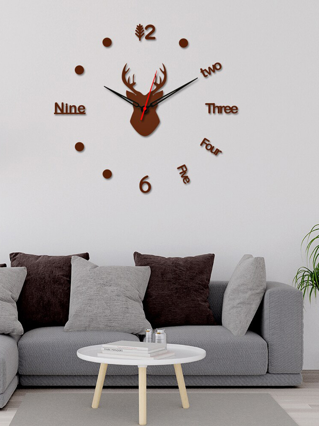 

WALLMANTRA Brown Contemporary Wall Clock