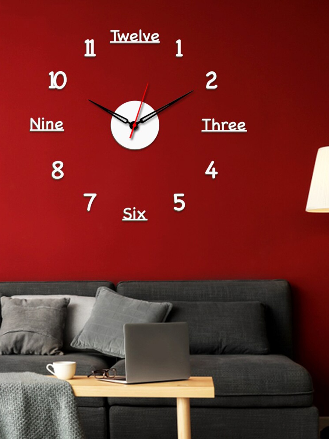 

WALLMANTRA White Contemporary Wall Clock