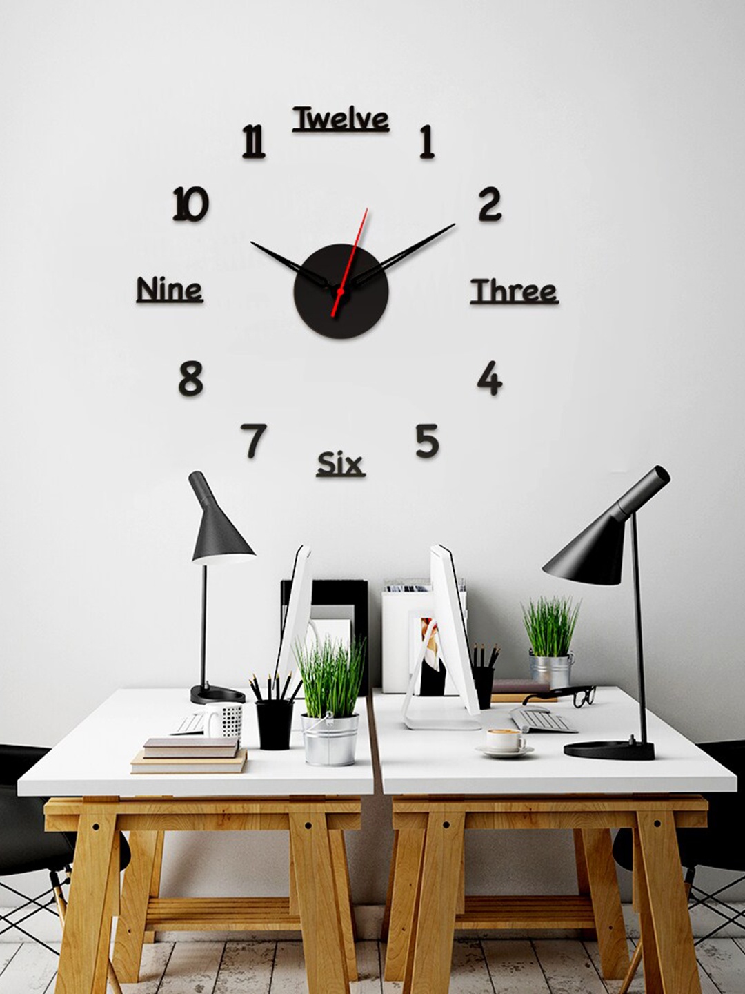 

WALLMANTRA Brown Number with English Letters Contemporary Wall Clock