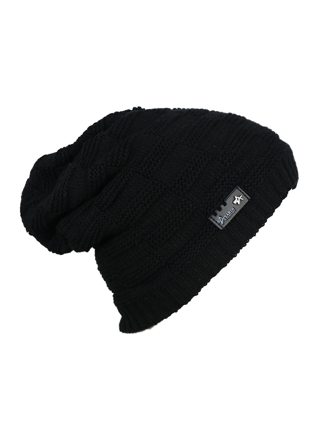 

Bunnywave Self Design Wool Beanie, Black