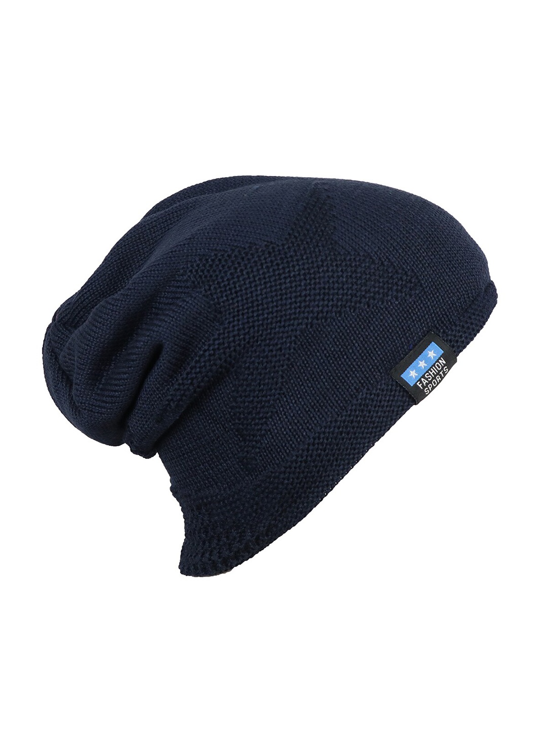 

Bunnywave Self Design Wool Beanie, Navy blue