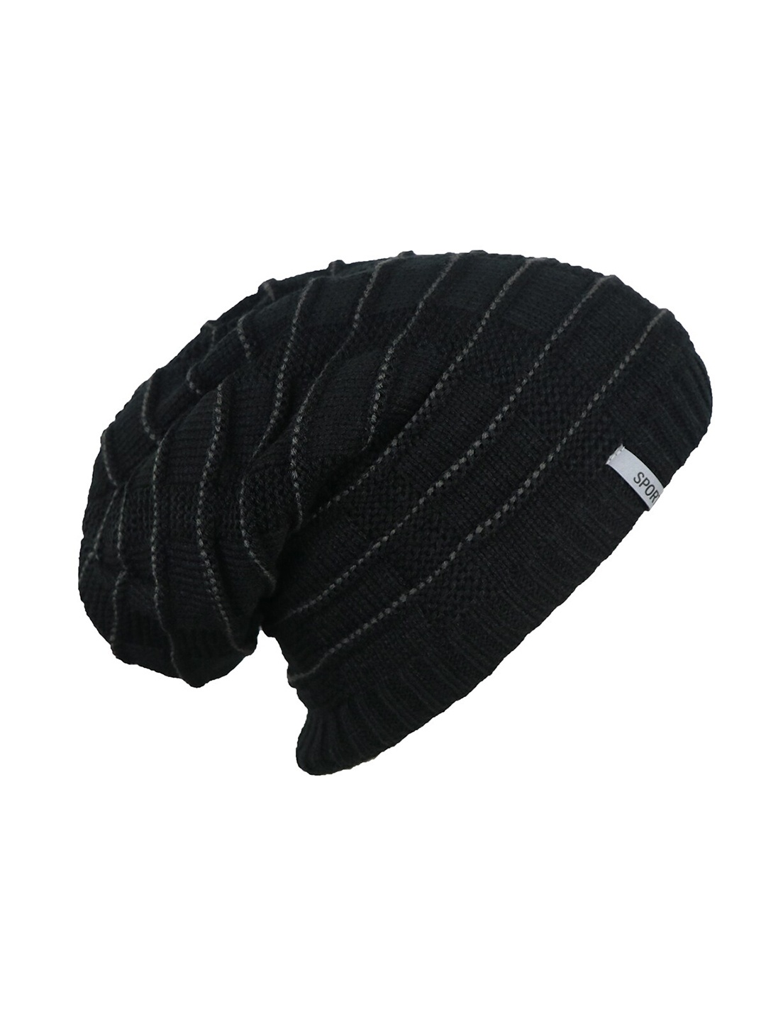 

Bunnywave Self Design Wool Beanie, Black