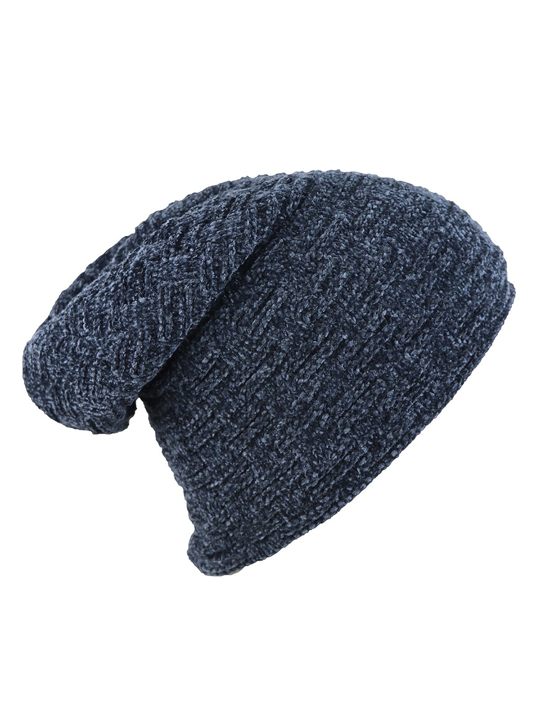

Bunnywave Self Design Wool Beanie, Navy blue