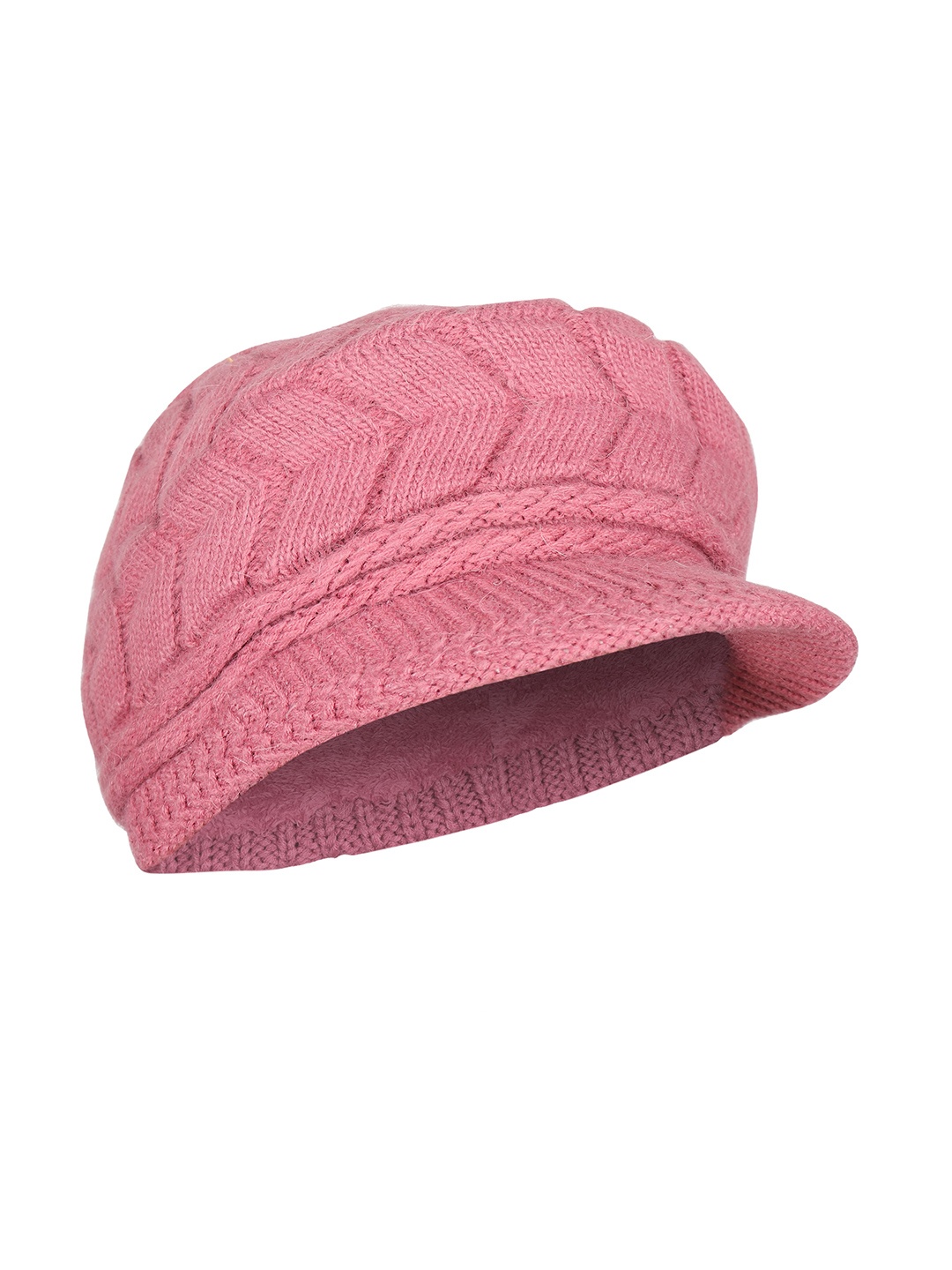 

Bunnywave Self Design Wool Visor Cap, Pink