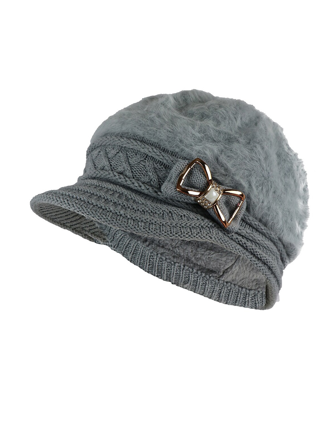 

Bunnywave Self Design Wool Visor Cap, Grey