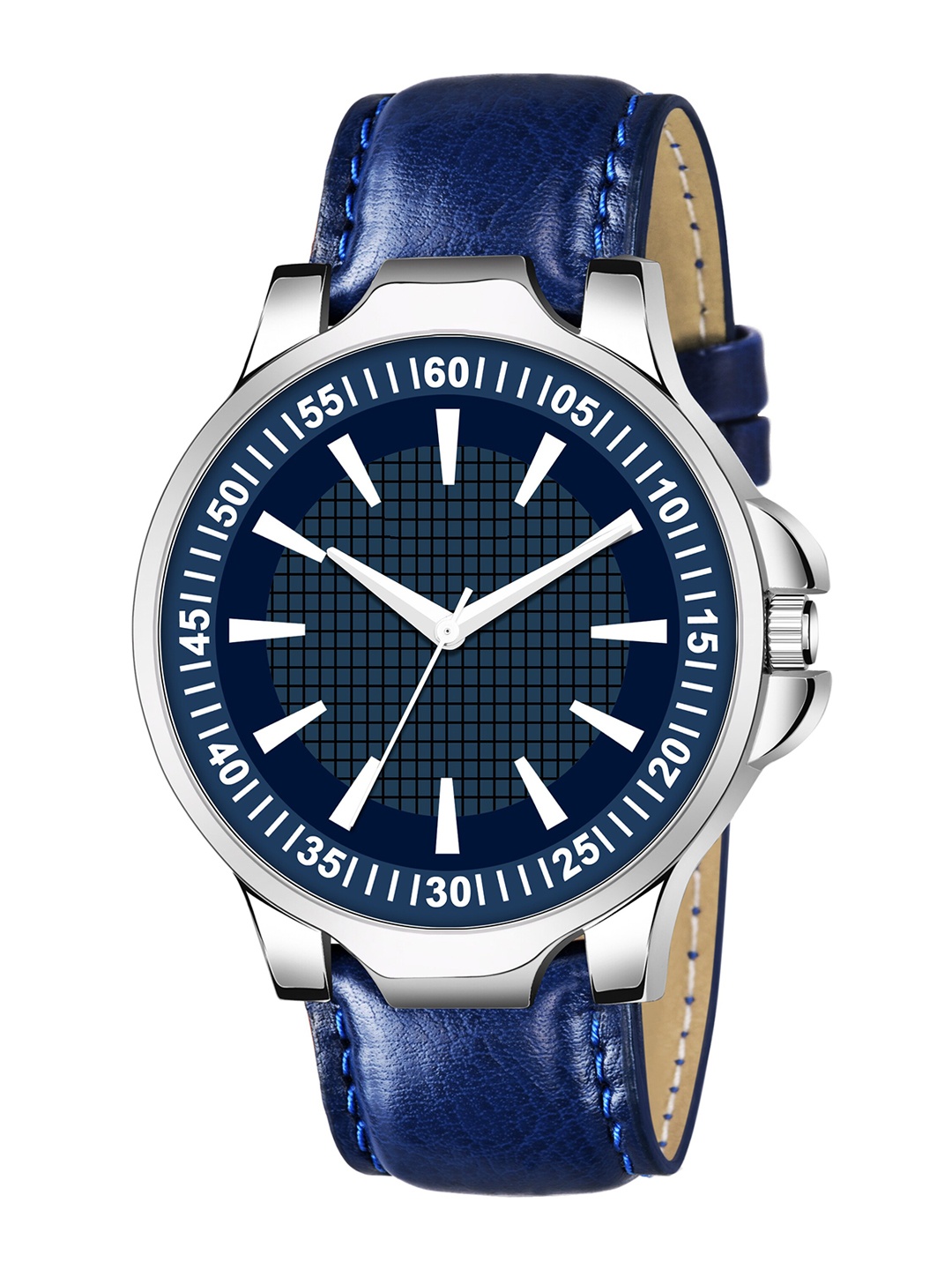 

Wuxi Men Brass Dial & Leather Straps Analogue Watch M-750 Blue, Navy blue