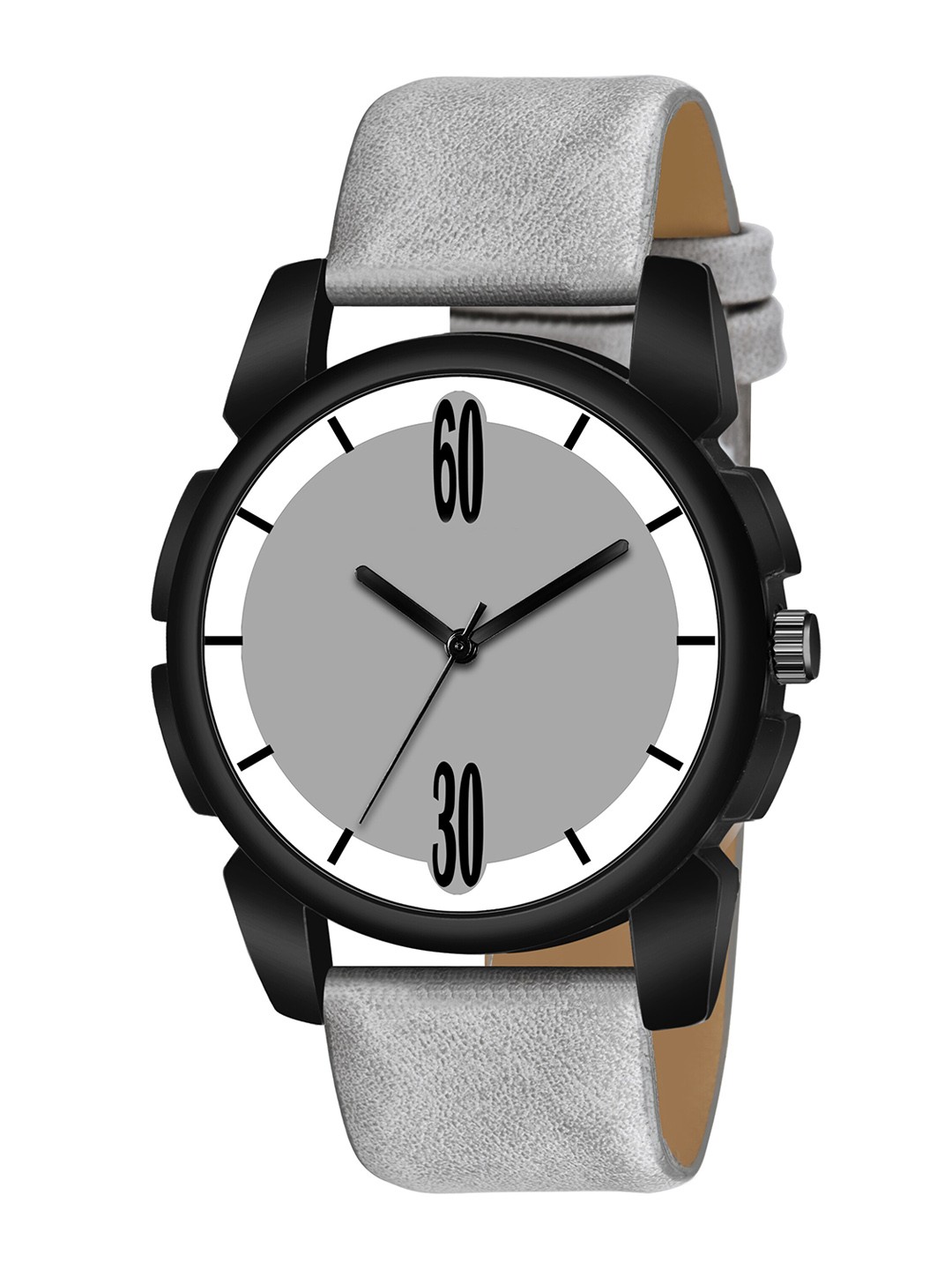 

Wuxi Men Grey Brass Dial & Grey Leather Bracelet Style Straps Analogue Watch