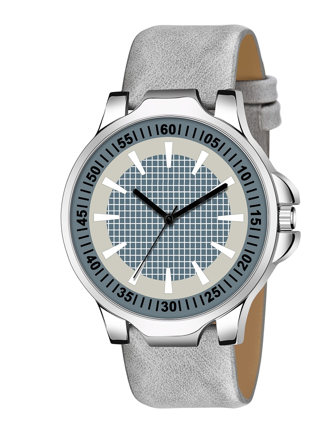 

Wuxi Men Grey Brass Dial & Grey Leather Straps Analogue Watch