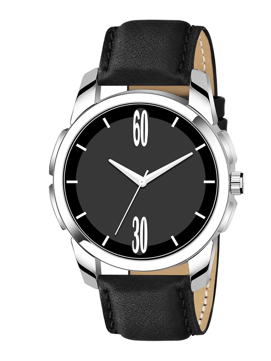 

Wuxi Men Black Brass Dial & Black Leather Bracelet Style Straps Analogue Watch