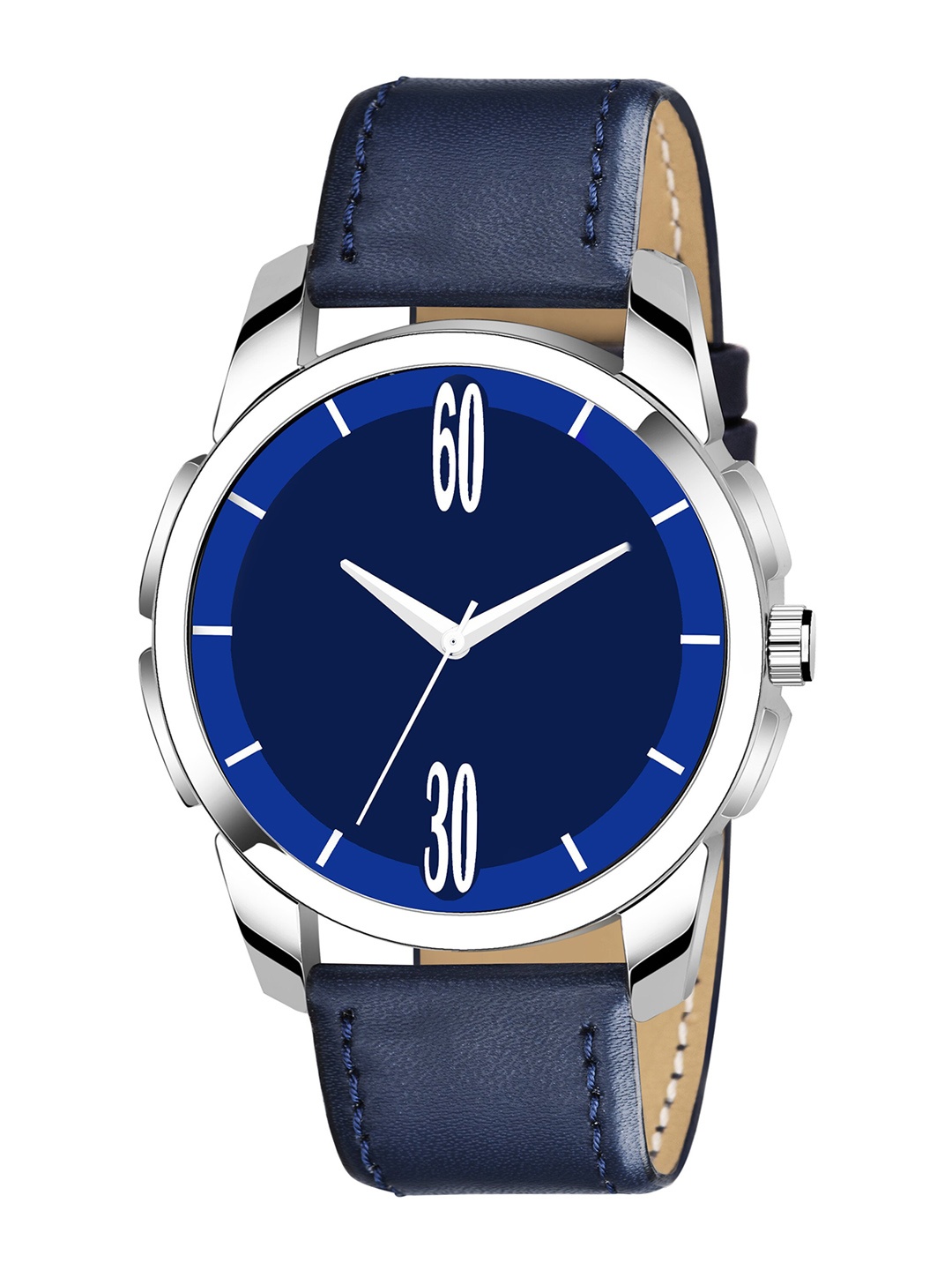 

Wuxi Men Brass Dial & Leather Bracelet Style Straps Analogue Watch M-751, Blue