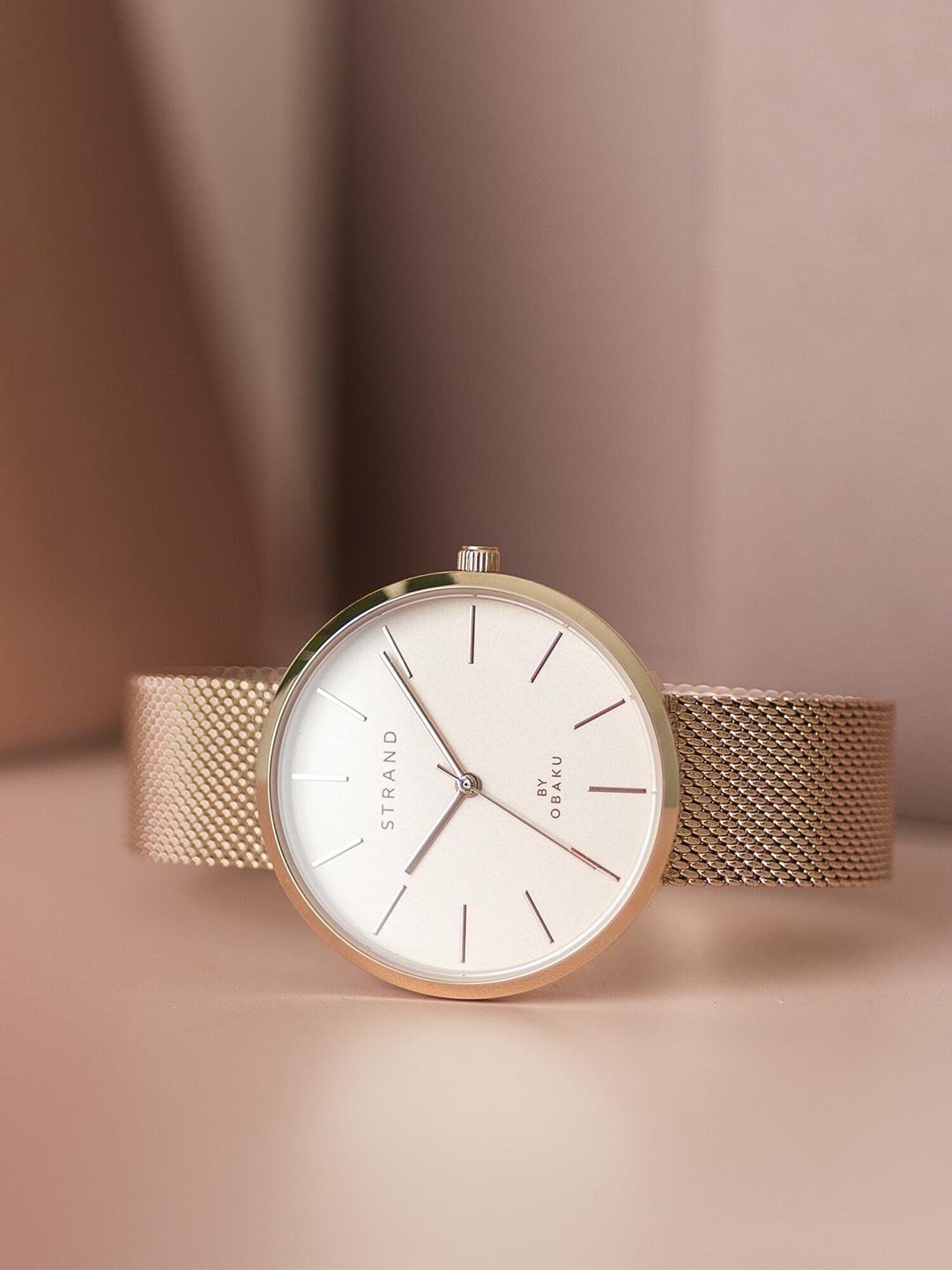 

STRAND BY OBAKU Women Stainless Steel Bracelet Style Straps Analogue Watch S700LXVIMV, White