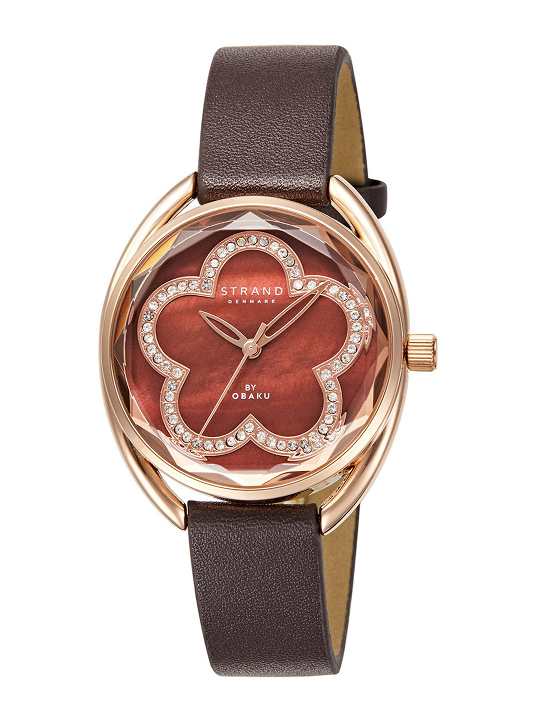 

STRAND BY OBAKU Women Embellished Dial & Textured Straps Digital Watch- S734LXVNVN, Brown