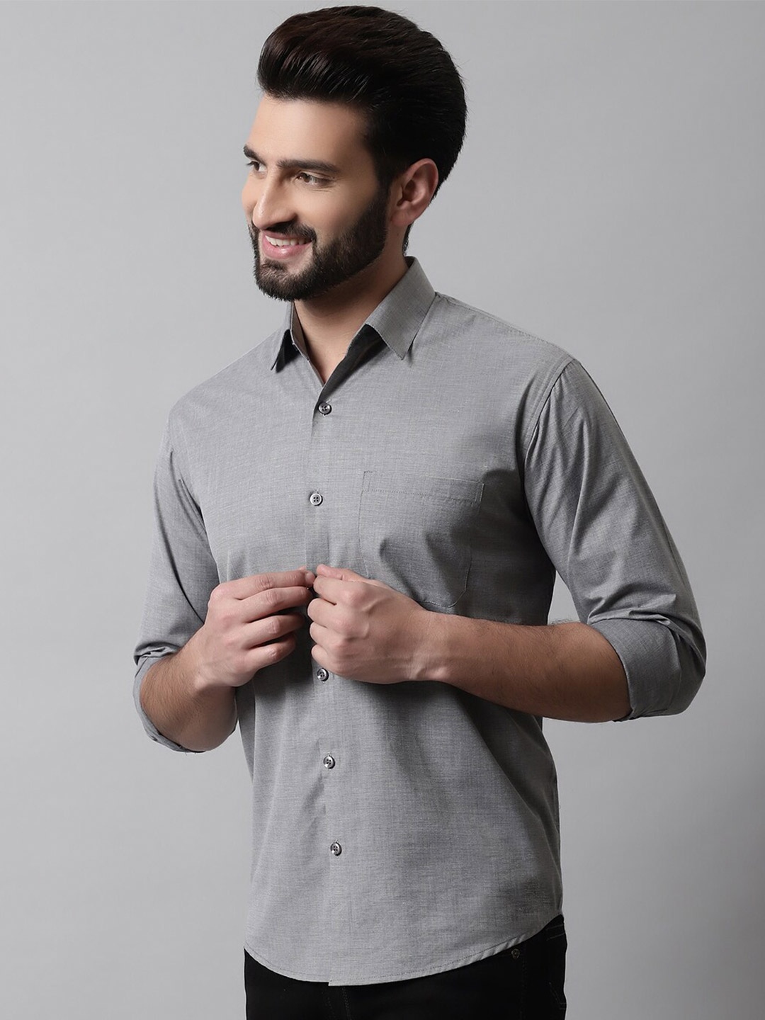 

JAINISH Men Classic Cotton Casual Shirt, Grey