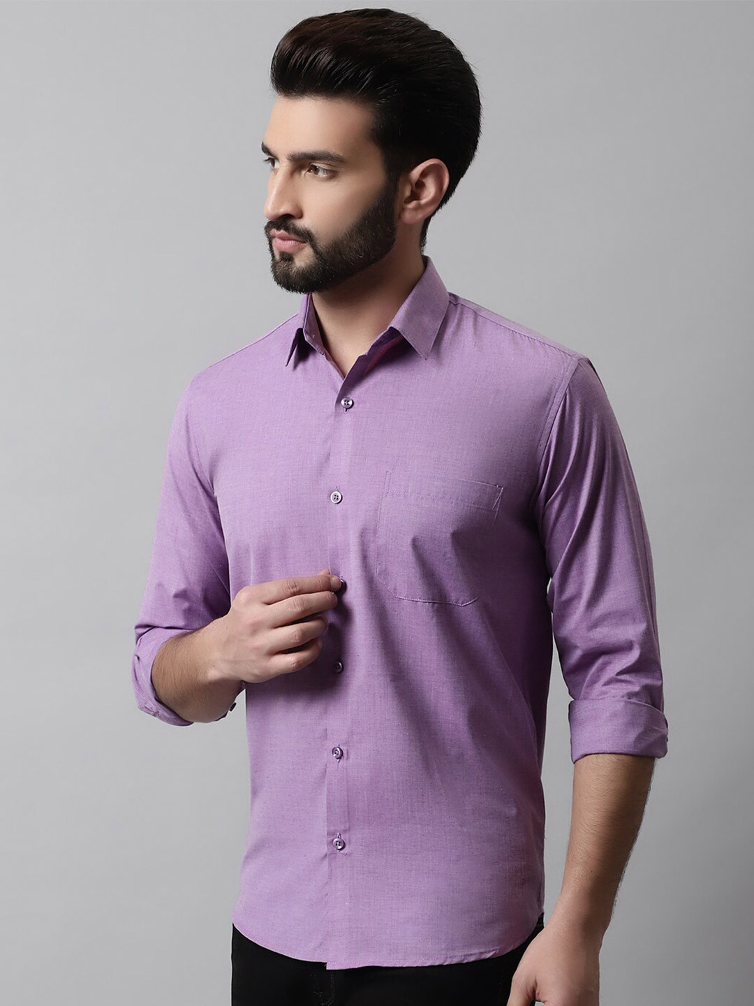 

JAINISH Men Classic Cotton Casual Shirt, Purple